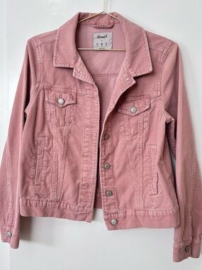Denim&Co| Vintage Y2K Rose Pink Thin Corduroy Jean Jacket Sz 8